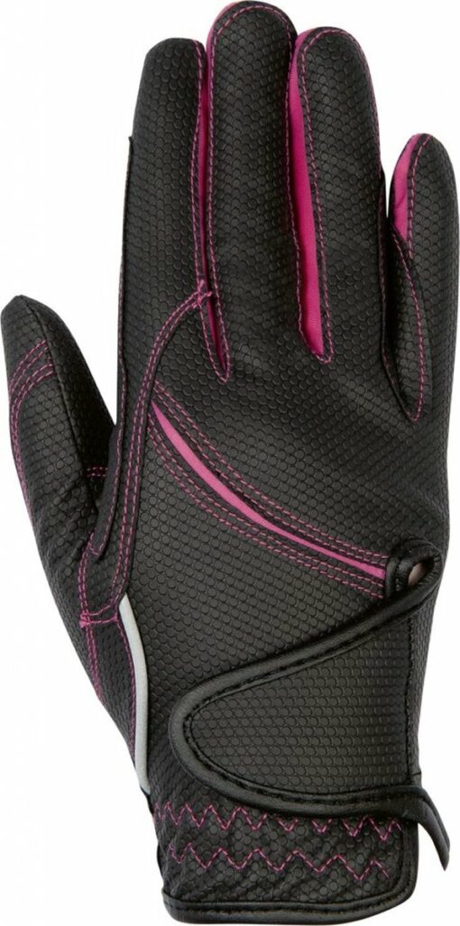 HKM Rijhandschoenen -Fashion- zwart/roze XS