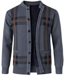 Fleece Gevoerd Vest voor Heren - Dikke Trui met Twee Zakken en Lange Mouwen